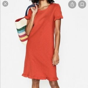 Boden Emily blood orange ruffle dress